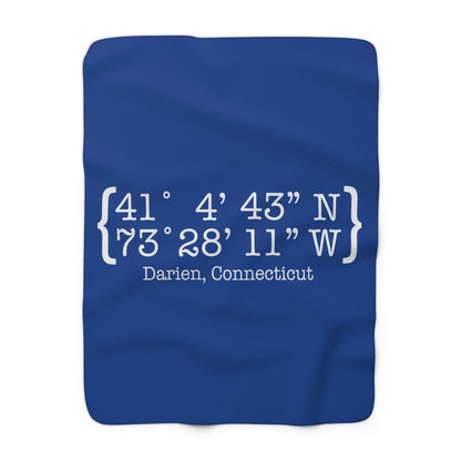 Darien Coordinates Sherpa Fleece Blanket