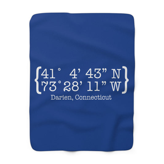 Darien Coordinates Sherpa Fleece Blanket