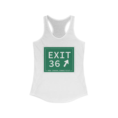 Vintage Exit 36 Merritt Parkway Sign Women's Ideal Racerback Tank Top