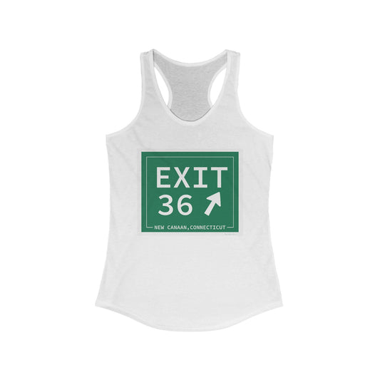 Vintage Exit 36 Merritt Parkway Sign Women's Ideal Racerback Tank Top