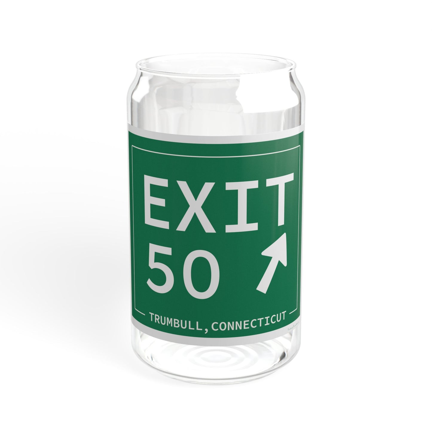 Vintage Exit 50  Merritt Parkway Sign Sipper Glass, 16oz