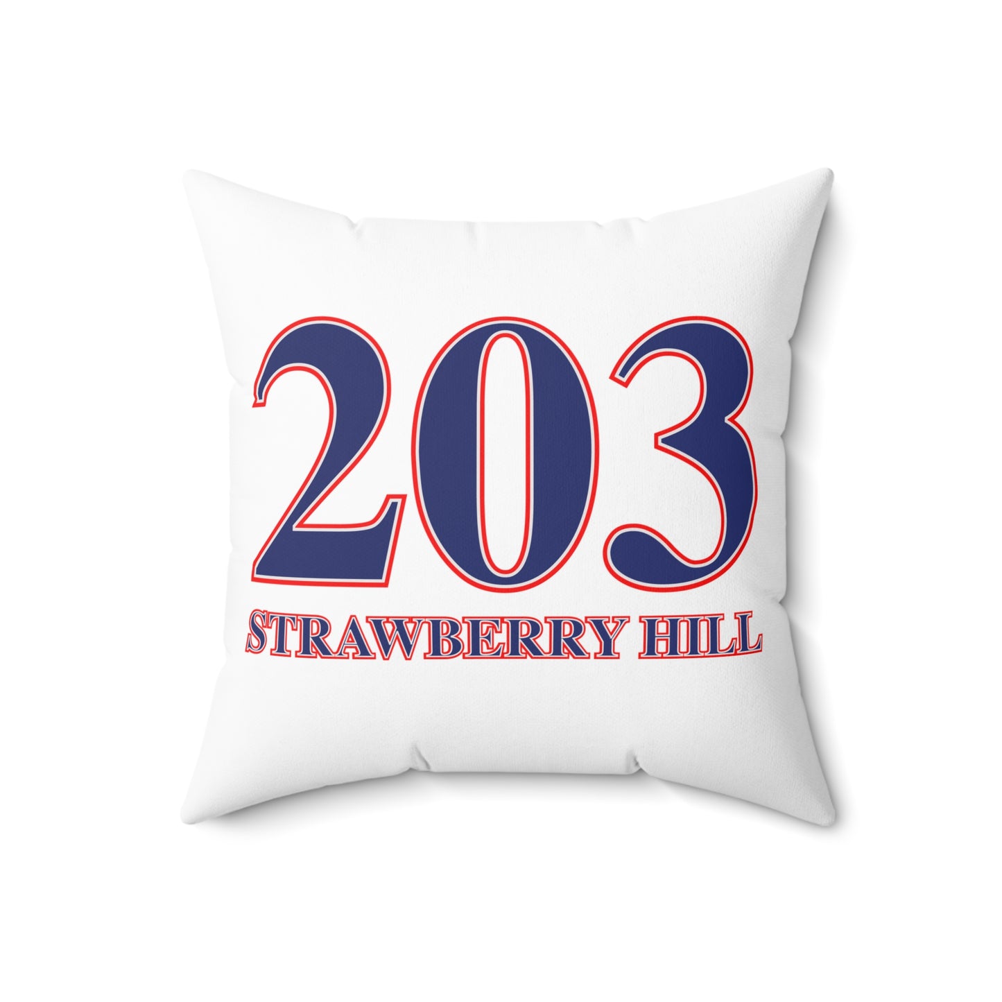203 Strawberry Hill Red, White & Blue Spun Polyester Square Pillow