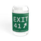 Vintage Exit 41 Merritt Parkway Sign Sipper Glass, 16oz