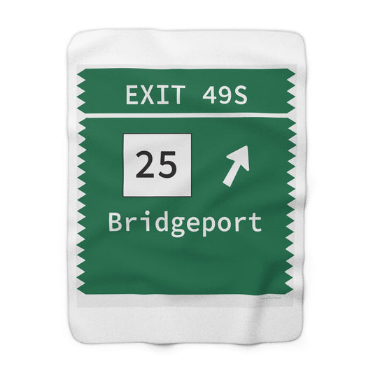Vintage Merritt Parkway Exit 49S Sign Sherpa Fleece Blanket