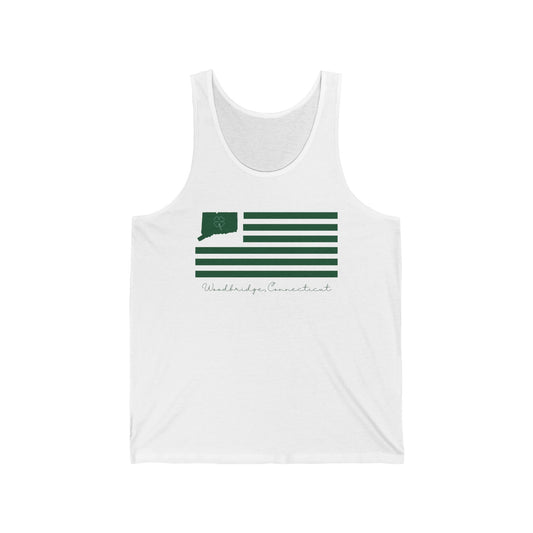 Woodbridge Connecticut St. Patrick’s Day Flag Unisex Jersey Tank Top