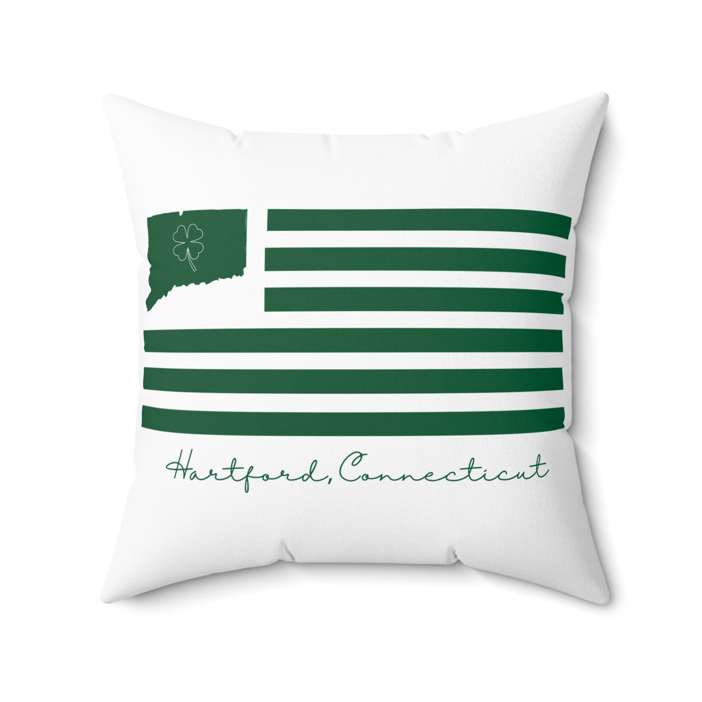 Hartford Connecticut St. Patrick’s Day Flag Spun Polyester Square Pillow