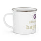 Goose Shows Are My Happy Place - Cream & Purple Enamel Camping Mug