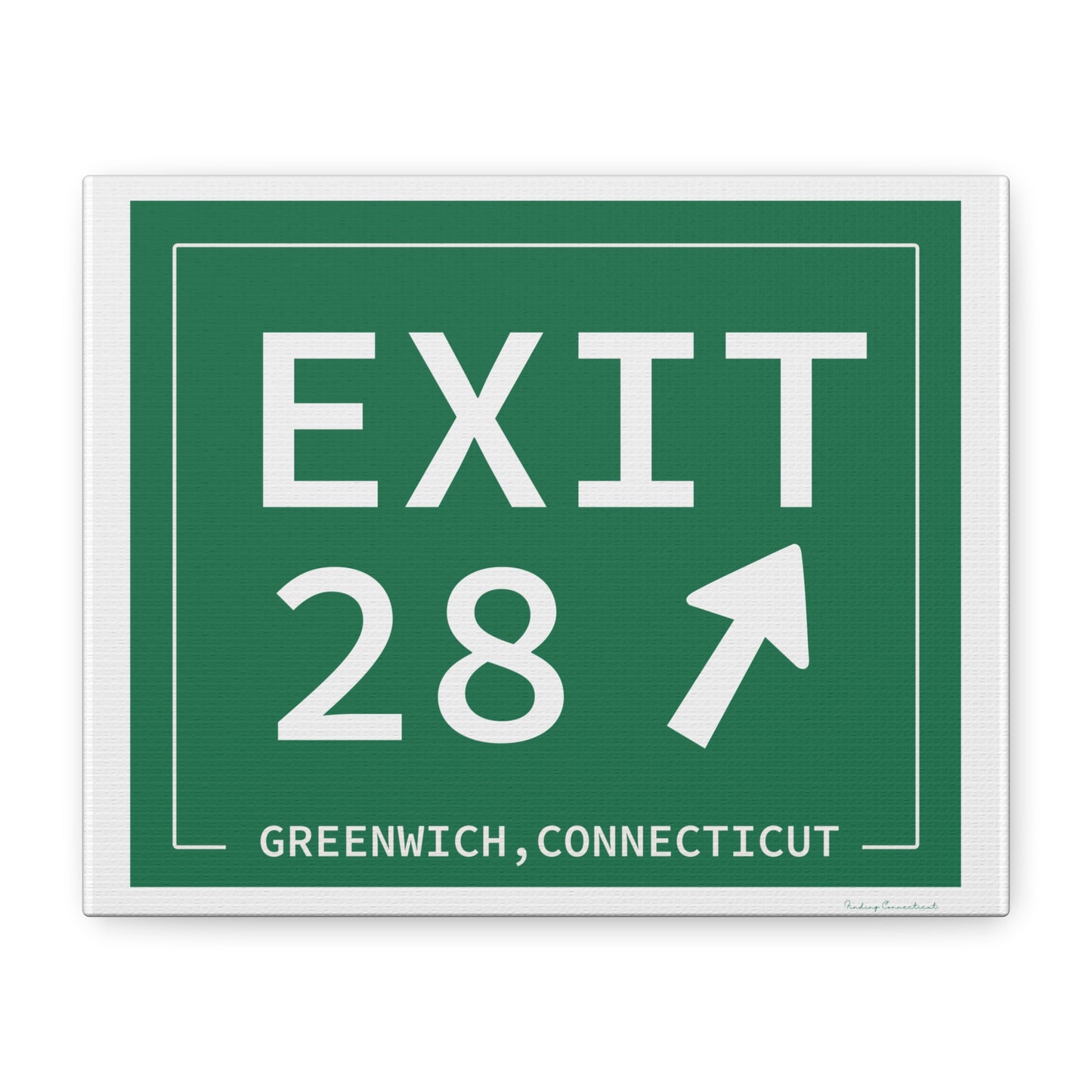 Vintage Exit 28 Merritt Parkway Sign Matte Canvas, Stretched, 1.25"