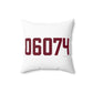 06074 South Windsor Connecticut Zip Code Polyester Square Pillow