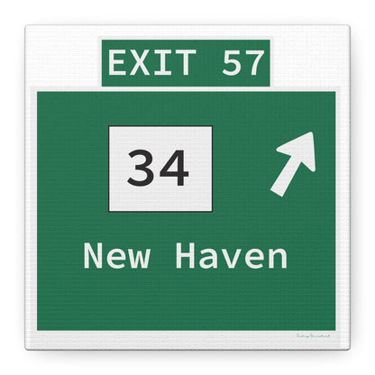 Vintage WCP Exit 57 Sign Matte Canvas, Stretched, 1.25"