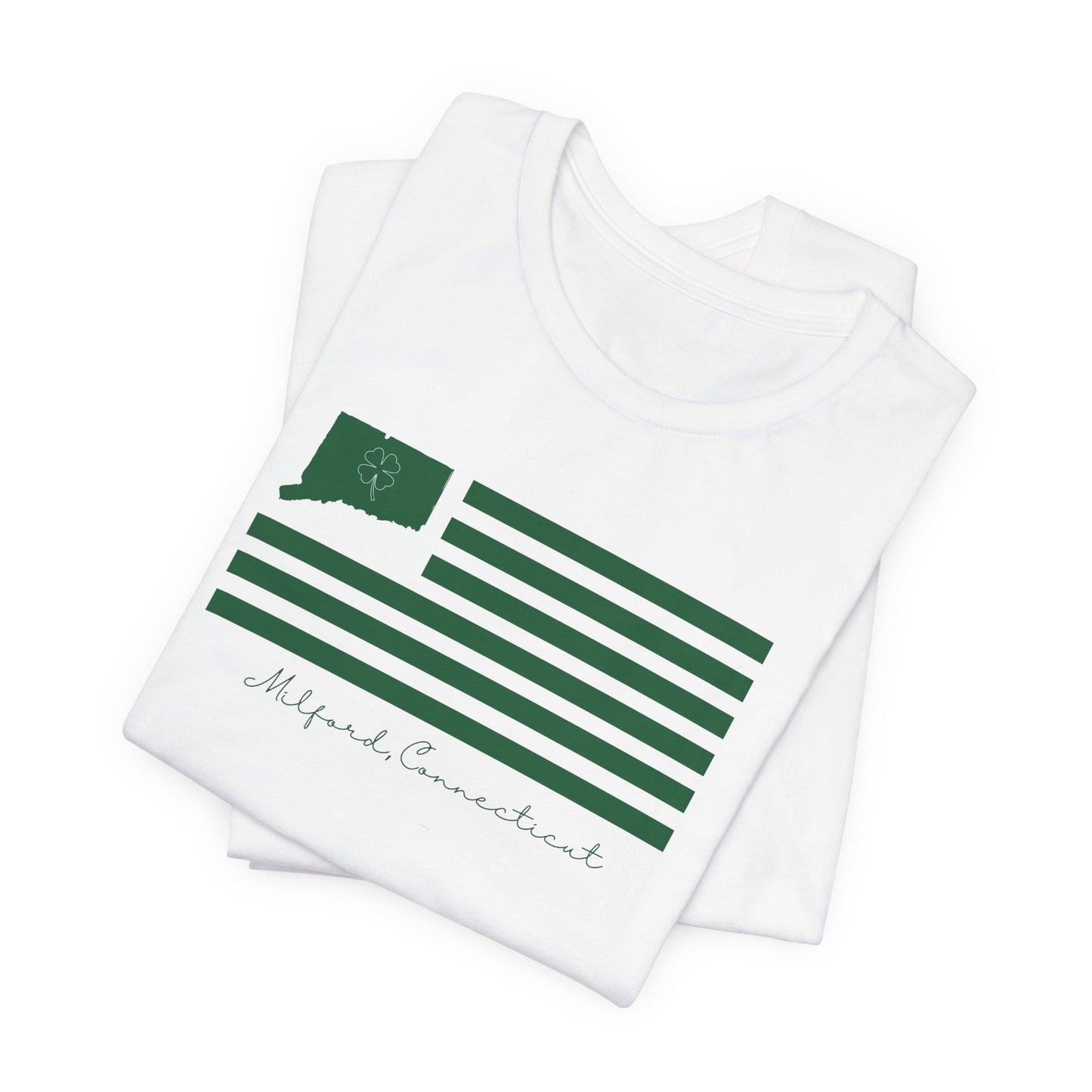 Milford Connecticut St Patrick’s Day Flag Unisex Jersey Short Sleeve T-Shirt