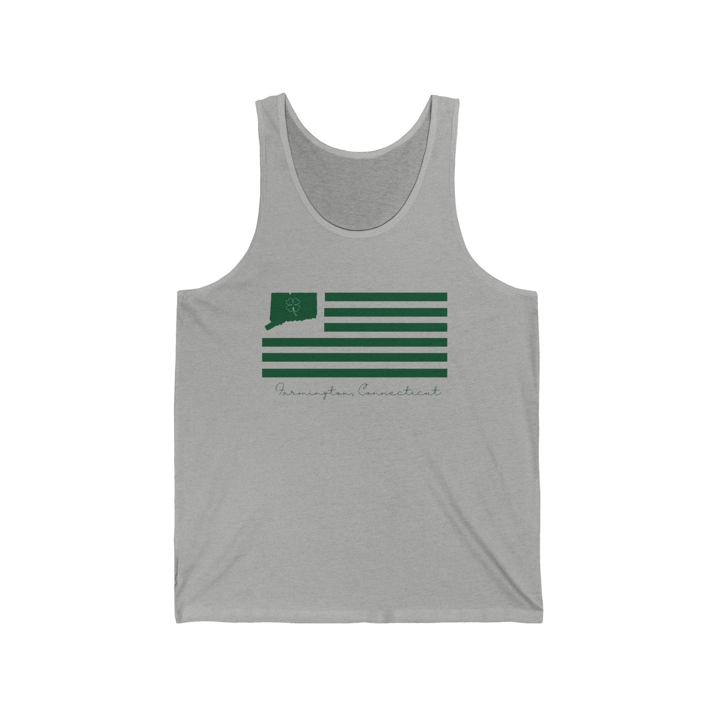 Farmington Connecticut St Patrick’s Day Flag Unisex Jersey Tank Top