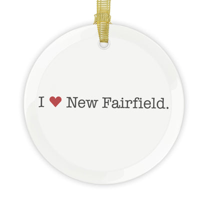 I Heart New Fairfield. Glass Ornaments
