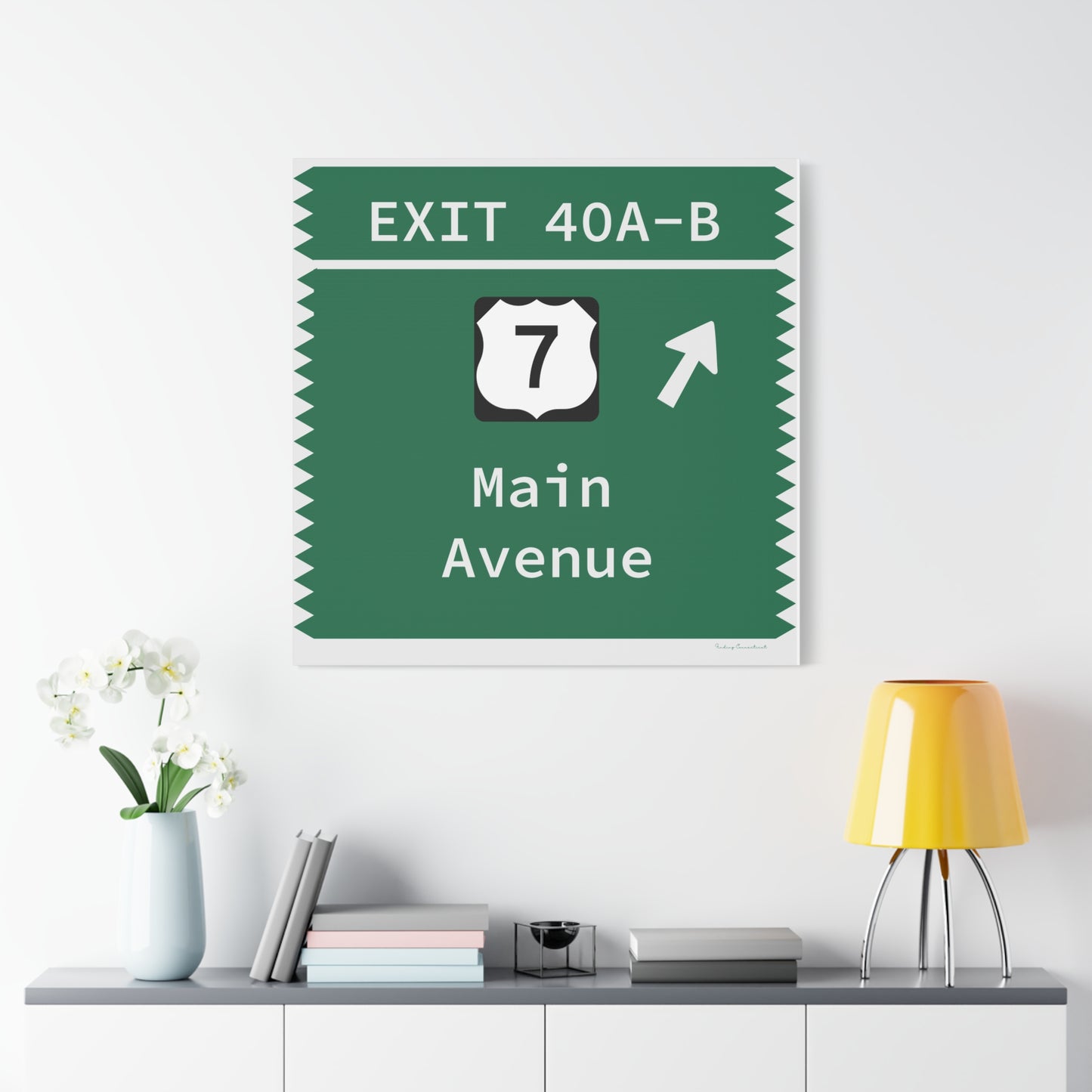Vintage Merritt Parkway Exit 40 A-B Sign Matte Canvas, Stretched, 1.25"