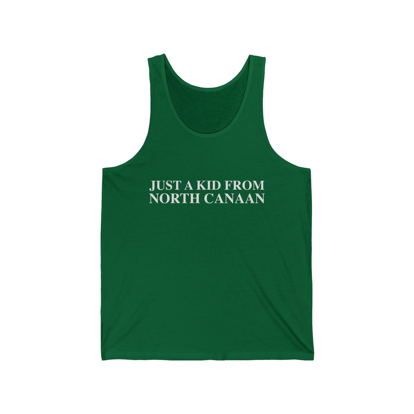 Just a kid from North Canaan Unisex Jersey Tank Top