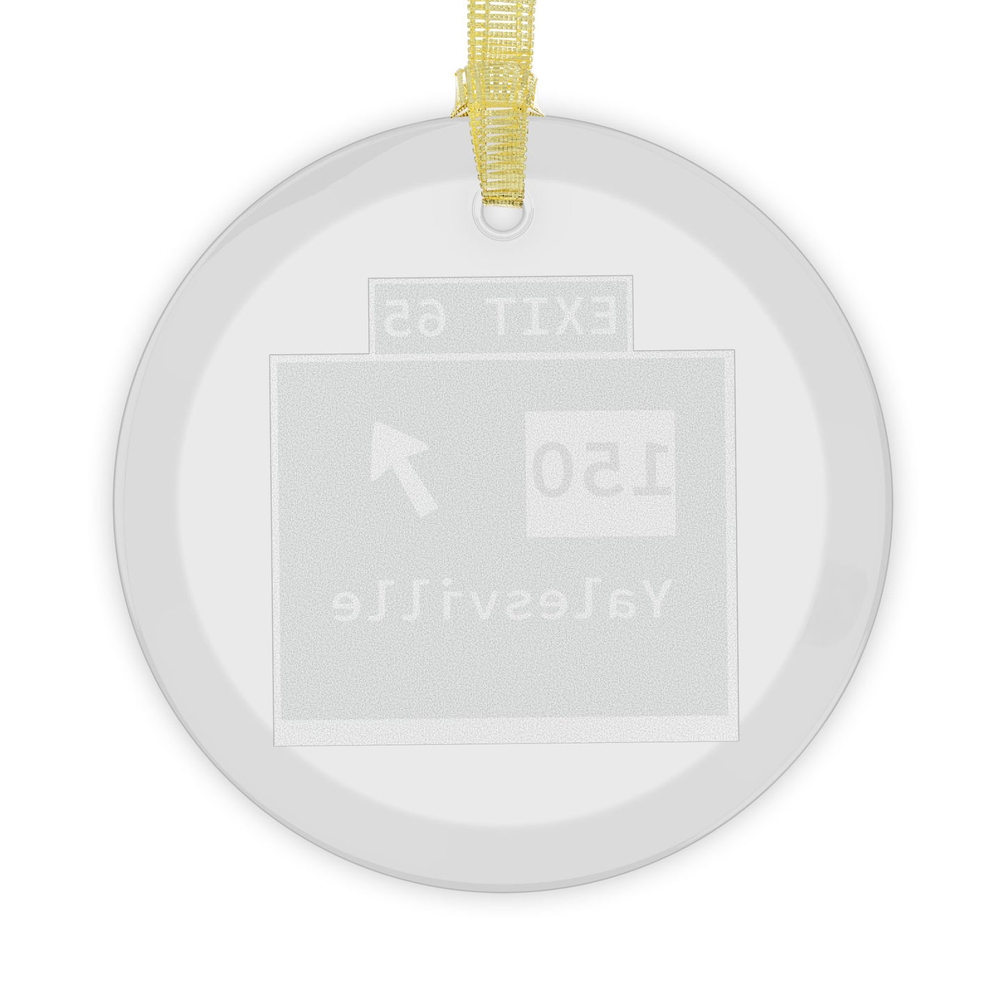 Vintage WCP Exit 65 Sign Glass Ornaments