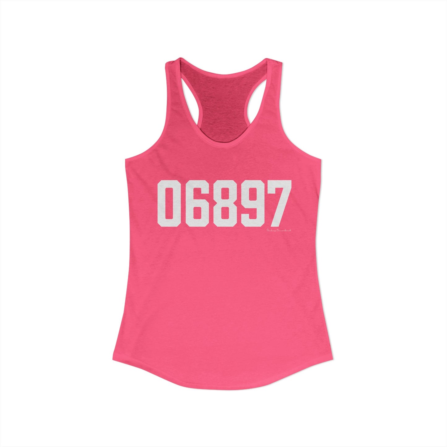06897 Wilton CT Zip Code Women's Ideal Racerback Tank Top