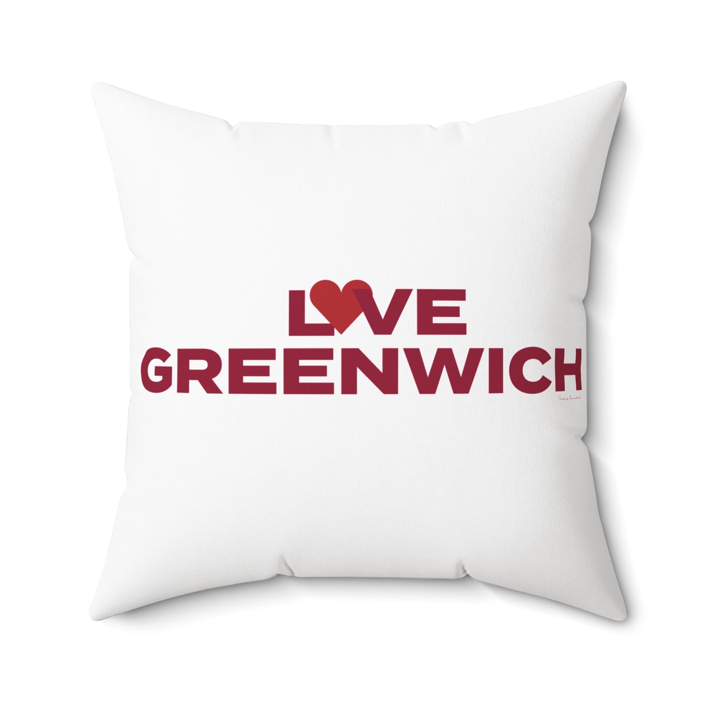 Love Greenwich Spun Polyester Square Pillow