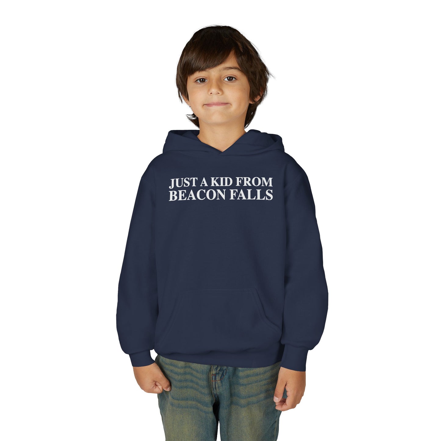 Just a kid from Beacon Falls Youth Heavy Blend Hooded Sweatshirt