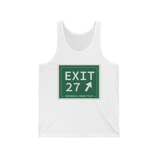 Vintage Exit 27 Merritt Parkway Sign Unisex Jersey Tank Top
