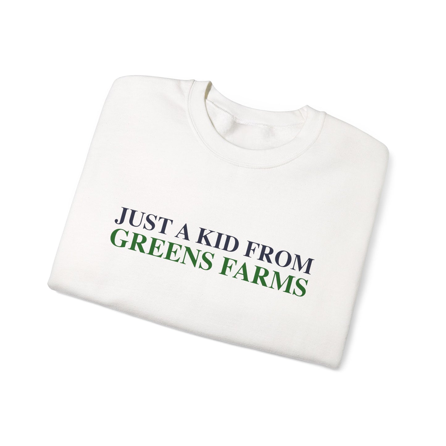 Just a kid from Greens Farms Unisex Heavy Blend™ Crewneck Sweatshirt
