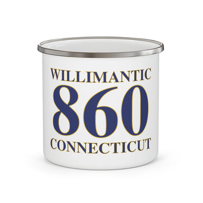 Willimantic 860 Connecticut  Enamel Camping Mug