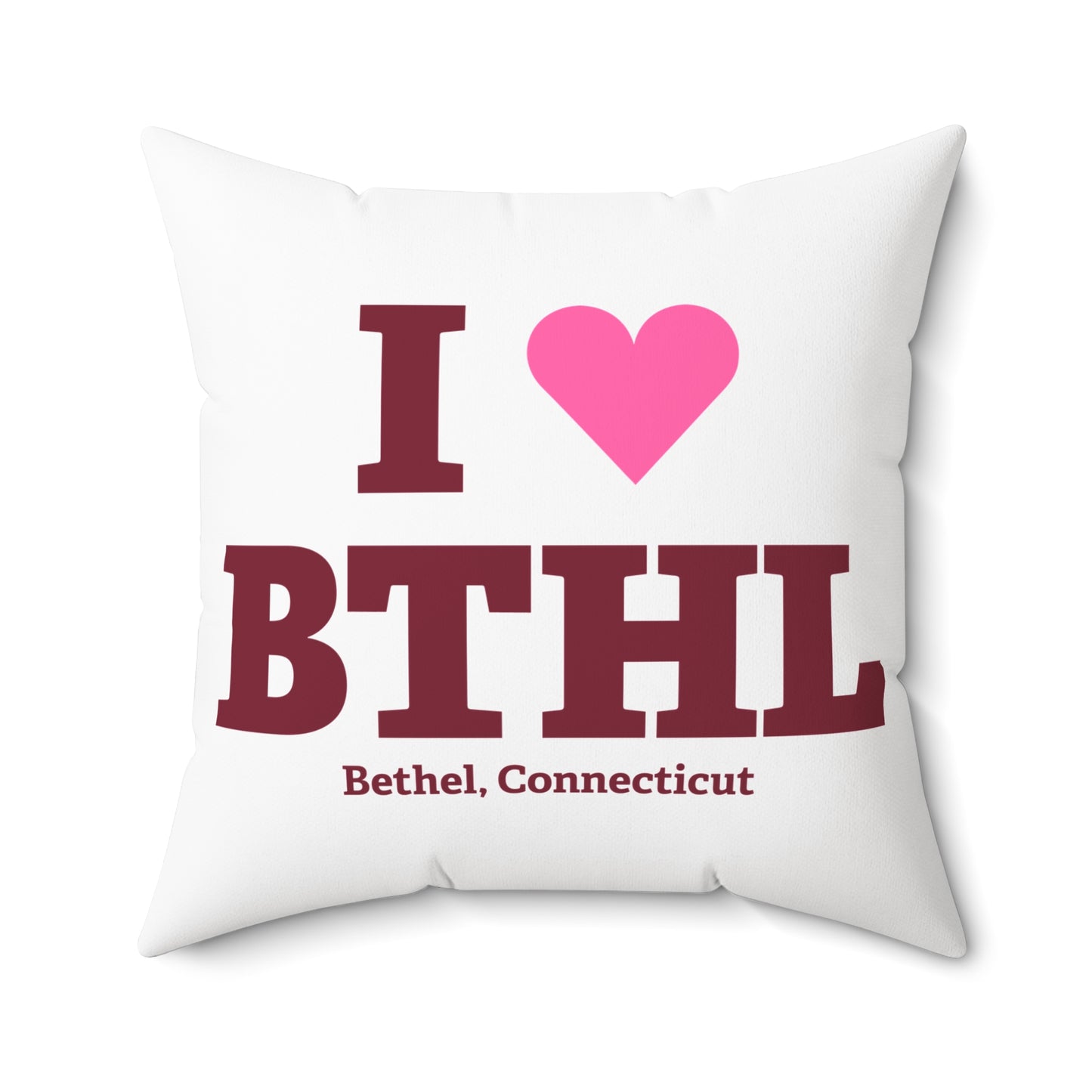 I Heart BTHL Spun Polyester Square Pillow