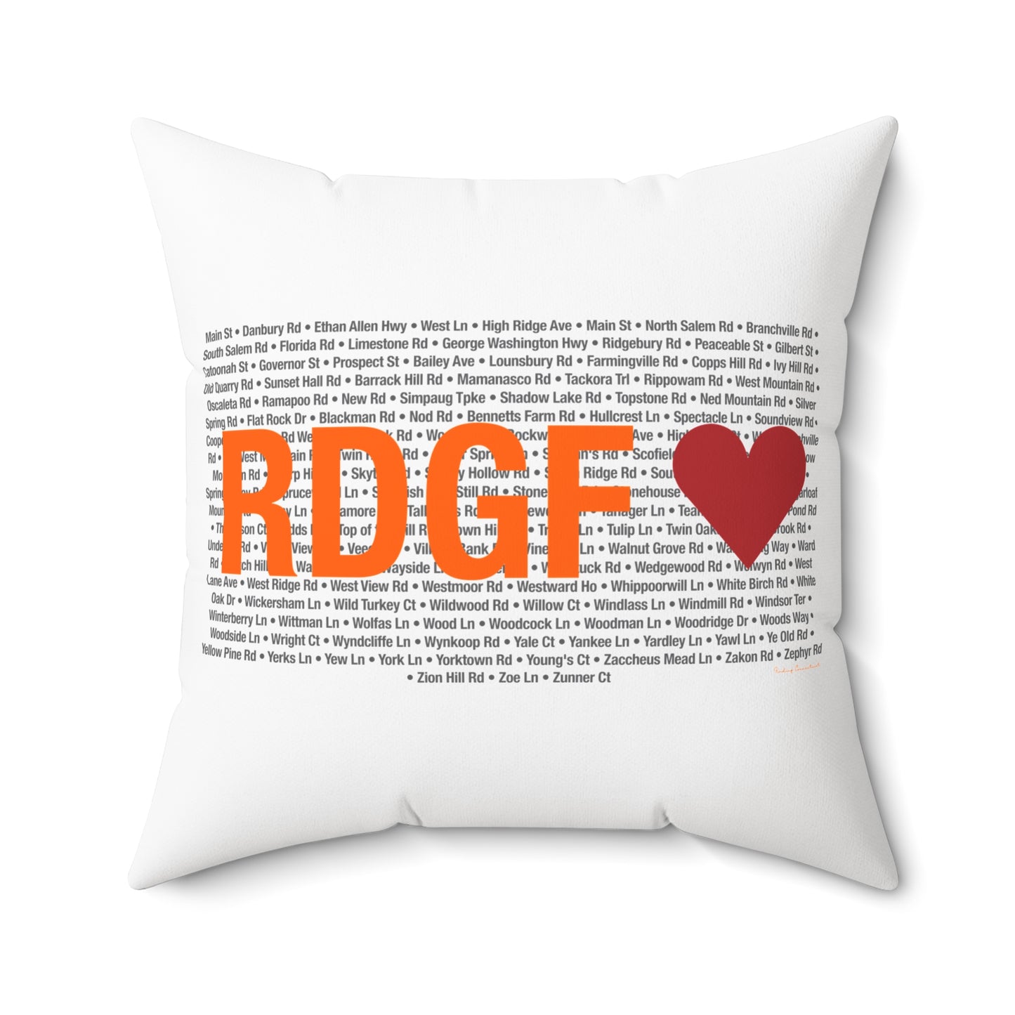 Ridgefield Love Spun Polyester Square Pillow