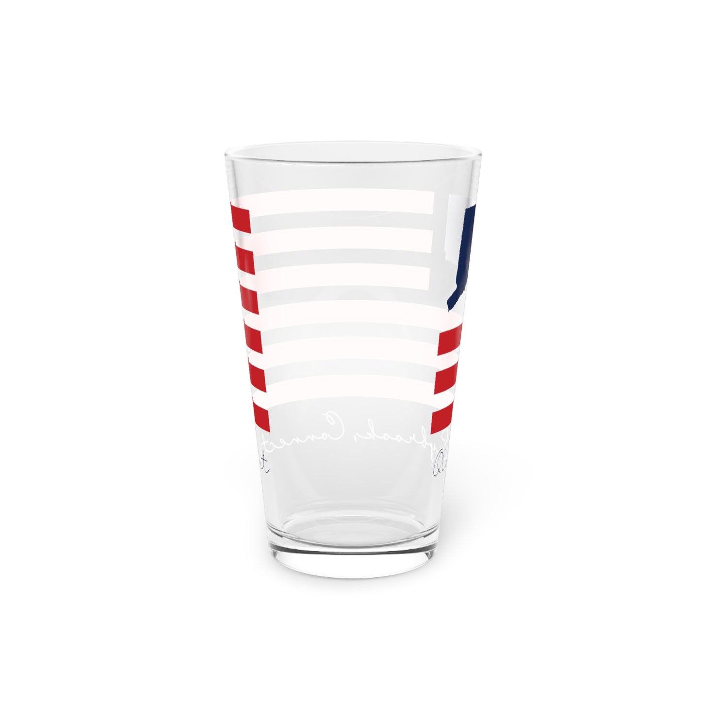 Old Saybrook Connecticut Flag Pint Glass, 16oz