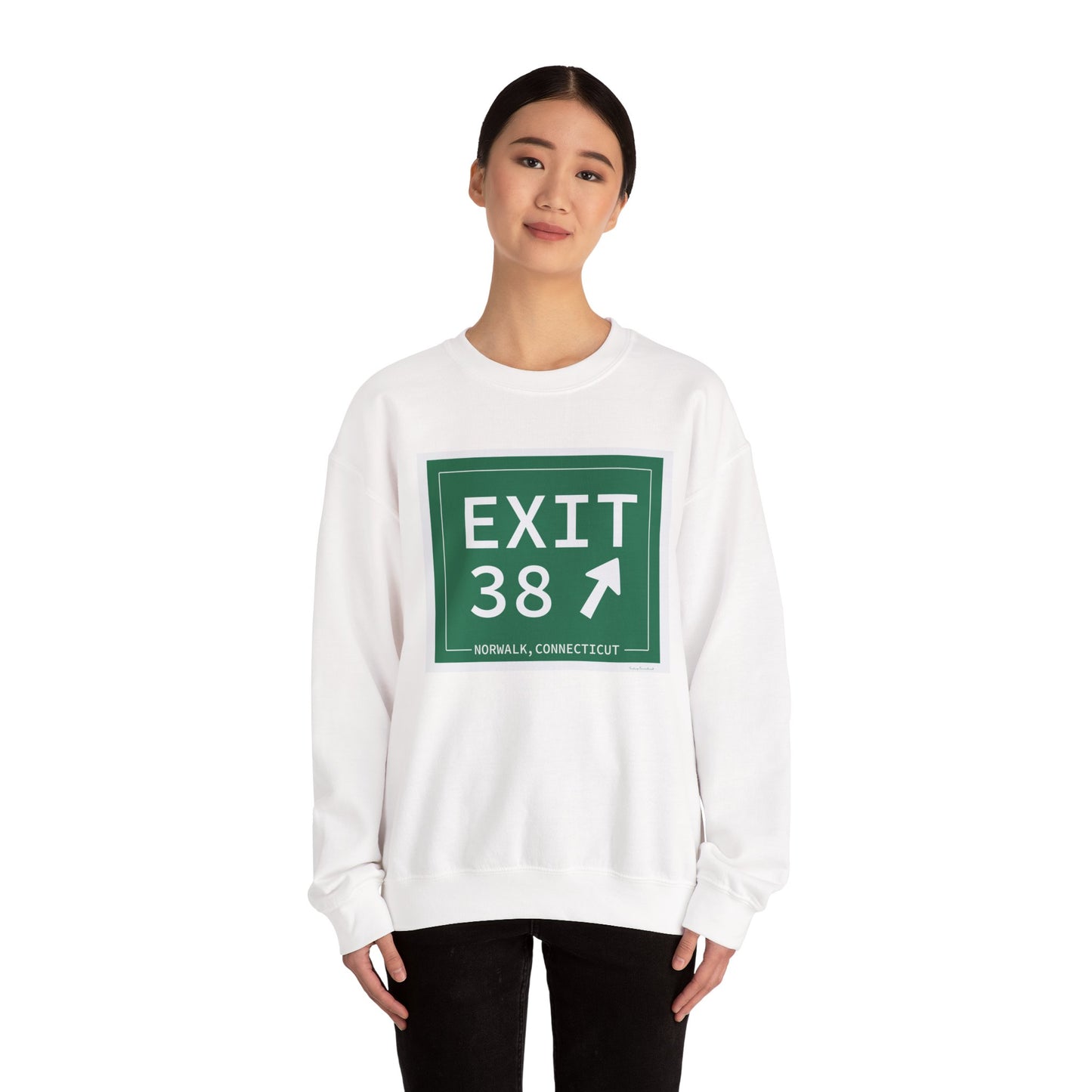 Vintage Exit 38 Merritt Parkway Sign Unisex Heavy Blend™ Crewneck Sweatshirt