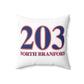 203 North Branford Red White & Blue  Sherpa Fleece Blanket Spun Polyester Square Pillow