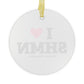 I Heart SHMN Glass Ornaments