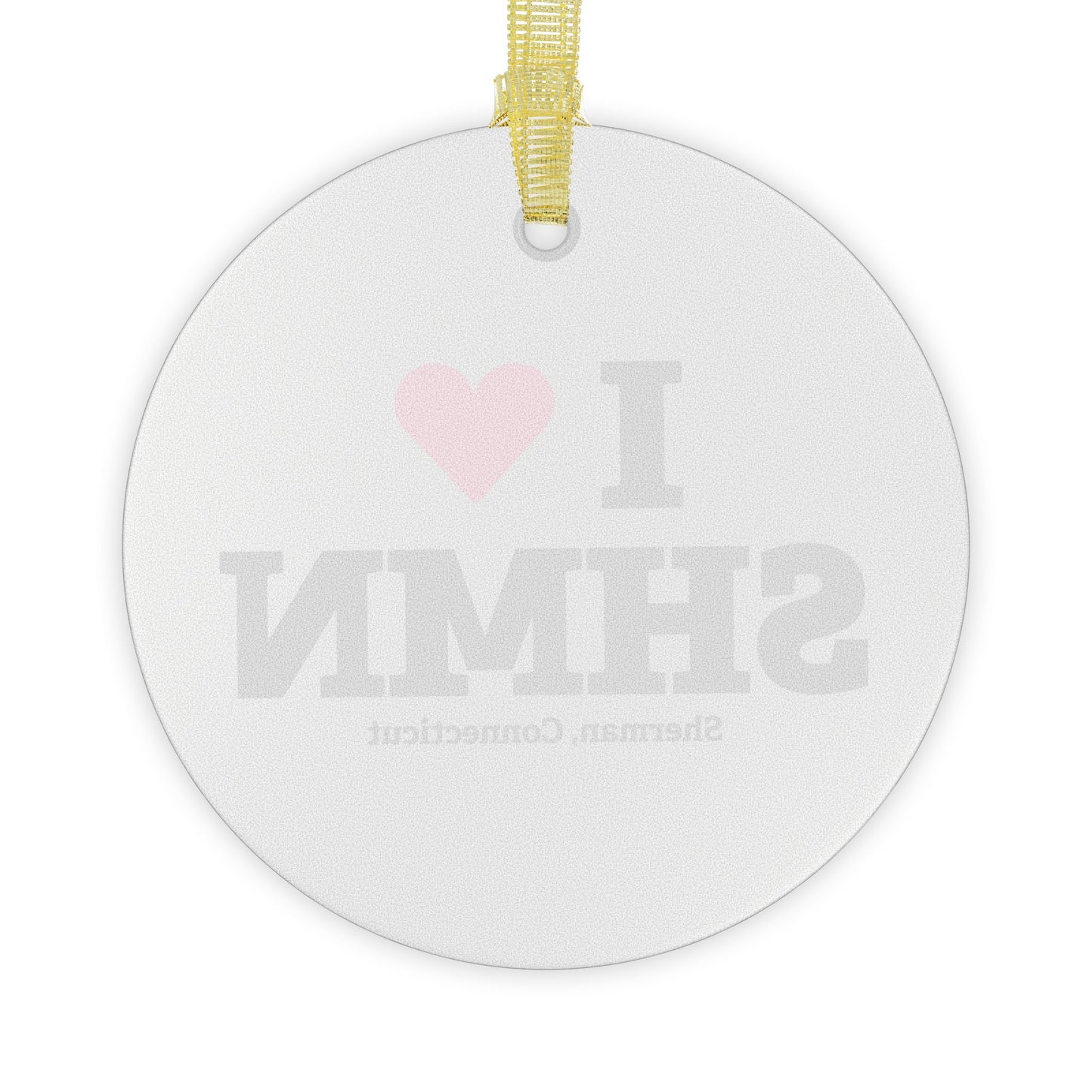 I Heart SHMN Glass Ornaments