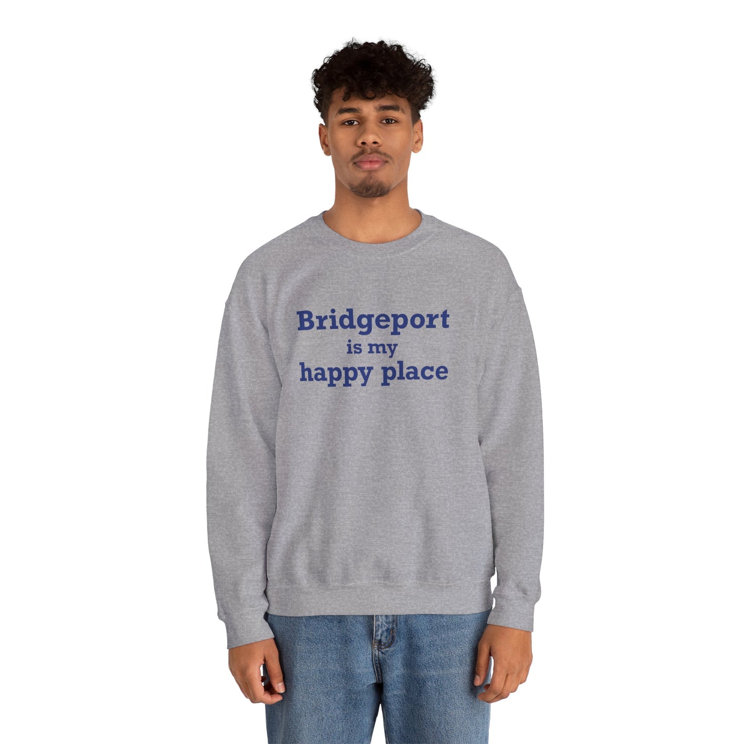 Bridgeport Is My Happy Place Unisex Heavy Blend™ Crewneck Sweatshirt