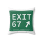 Vintage Exit 67 WCP Sign Spun Polyester Square Pillow