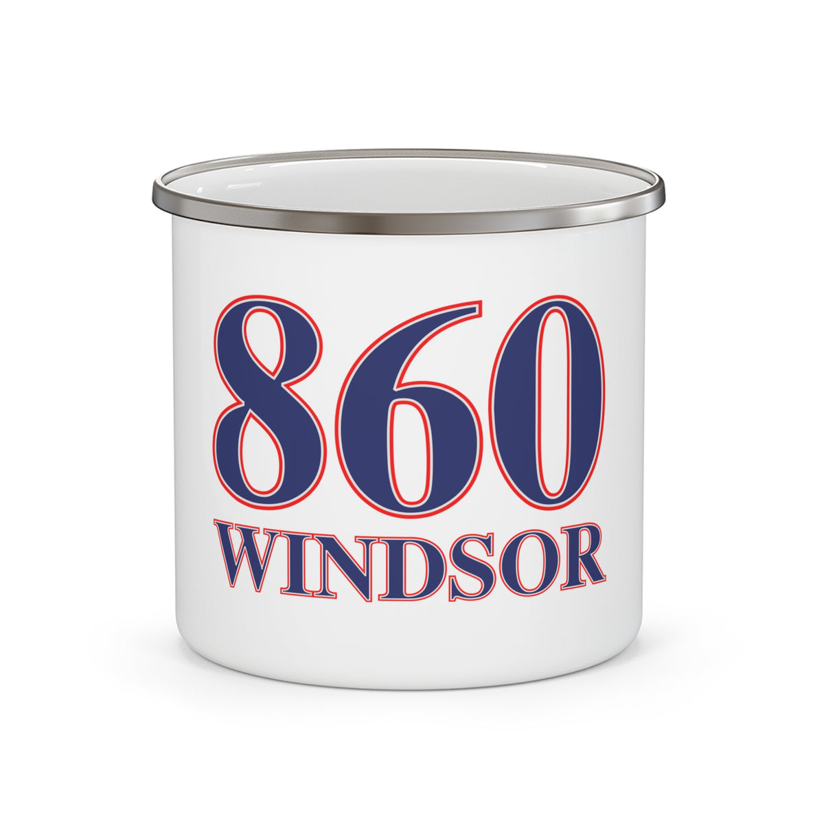 860 Windsor Red, White & Blue Enamel Camping Mug