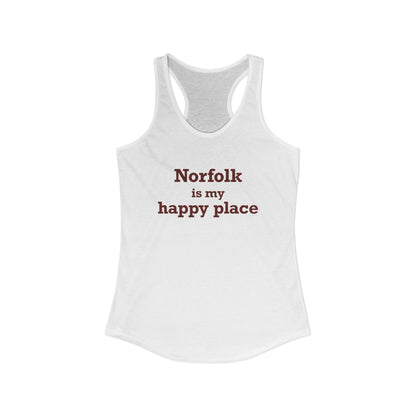 Norfolk is My Happy Place Women's Ideal Racerback Tank Top