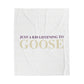 Just a kid listening to Goose  - Cream & Purple Velveteen Plush Blanket