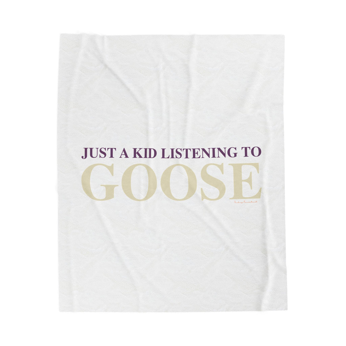 Just a kid listening to Goose  - Cream & Purple Velveteen Plush Blanket