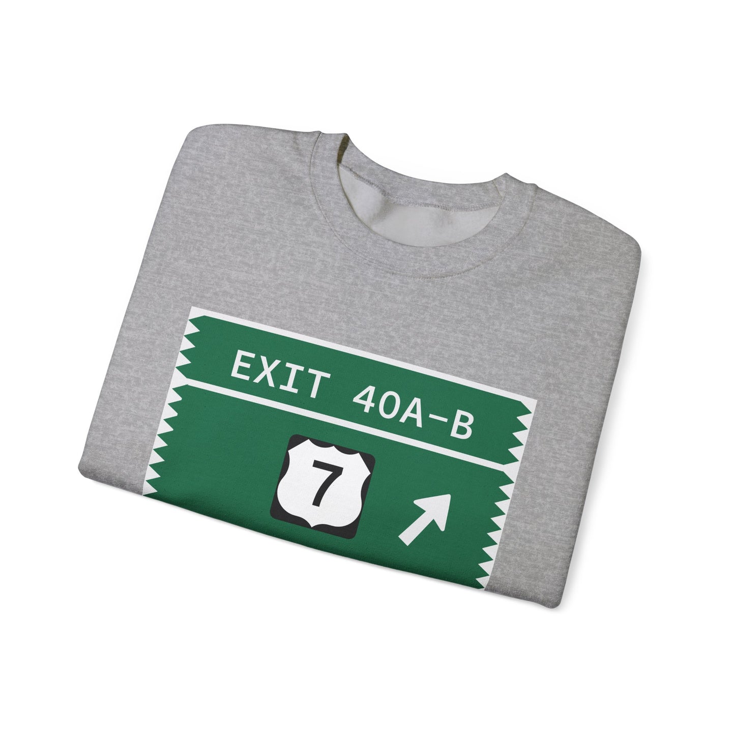 Vintage Merritt Parkway Exit 40 A-B Sign Unisex Heavy Blend™ Crewneck Sweatshirt