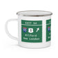 Vintage Merritt Parkway Exit 54 Sign Enamel Camping Mug