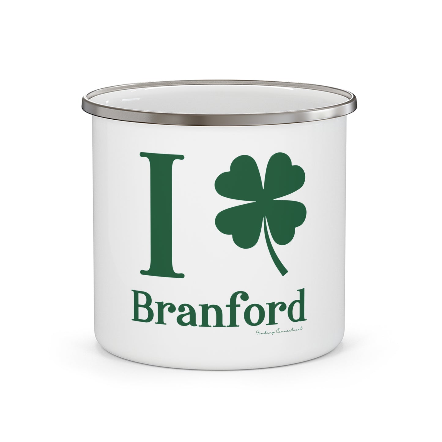 I Clover Branford Enamel Camping Mug