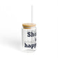 Sherman Is My Happy Place Sipper Glass, 16oz