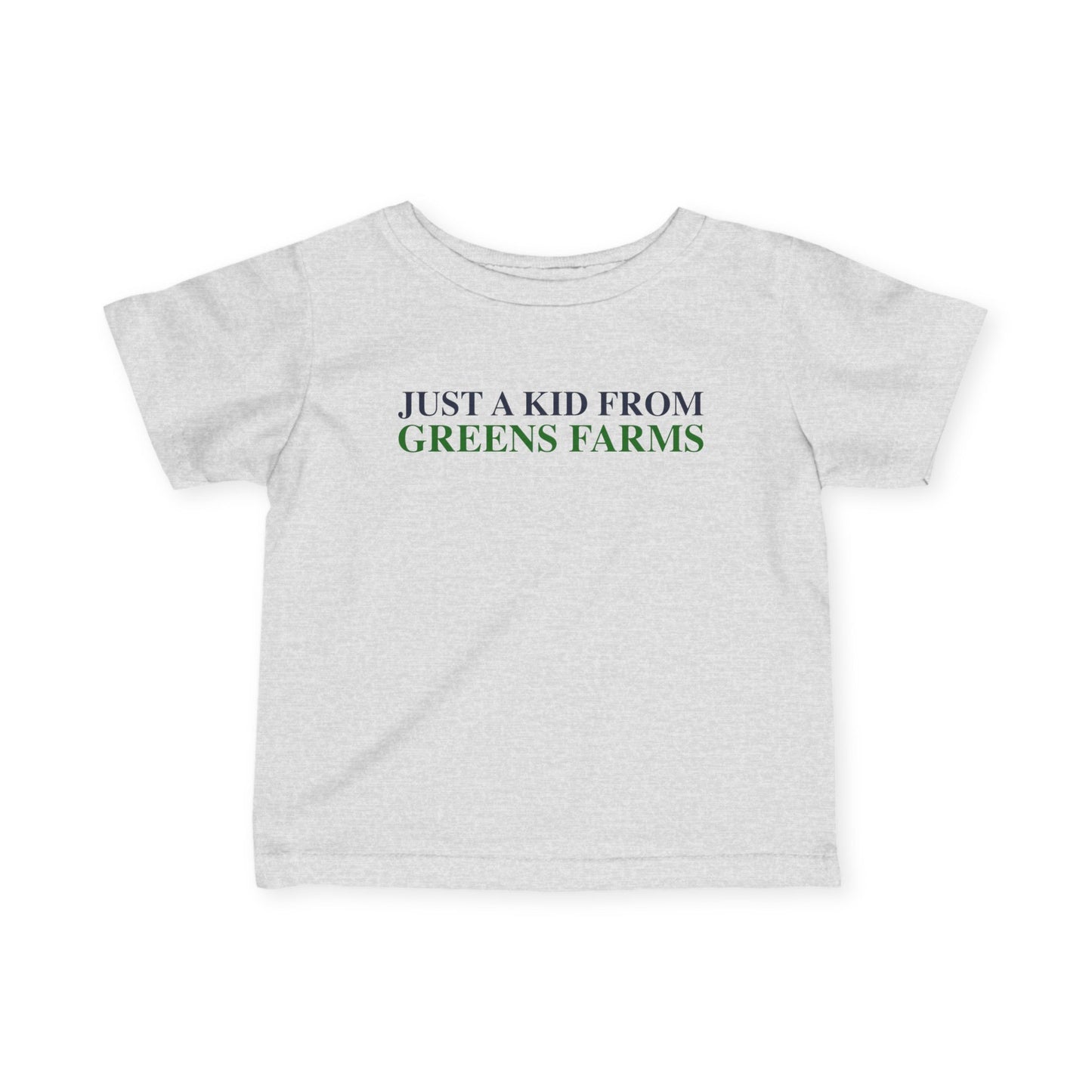 Just a kid from Greens Farms  Infant Fine Jersey T-Shirt