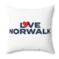 Love Norwalk Spun Polyester Square Pillow
