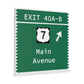 Vintage Merritt Parkway Exit 40 A-B Sign Matte Canvas, Stretched, 1.25"