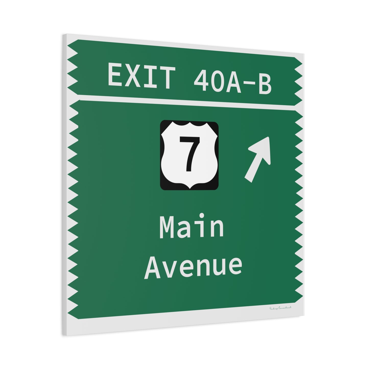 Vintage Merritt Parkway Exit 40 A-B Sign Matte Canvas, Stretched, 1.25"