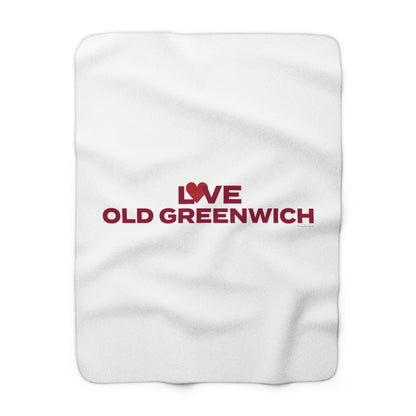 Love Old Greenwich Sherpa Fleece Blanket
