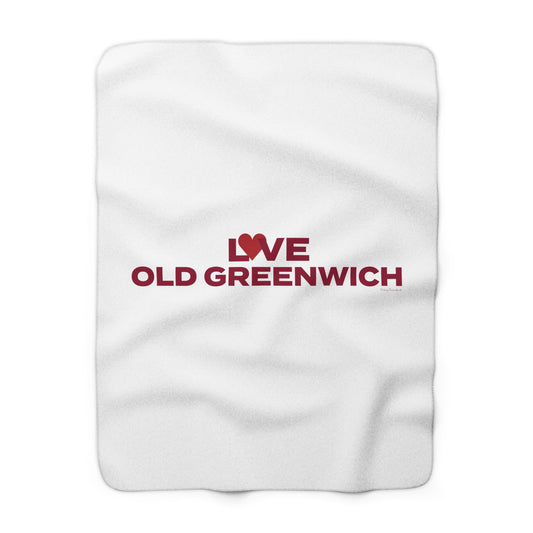 Love Old Greenwich Sherpa Fleece Blanket