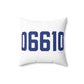 06610  Bridgeport Connecticut Zip Code Spun Polyester Square Pillow
